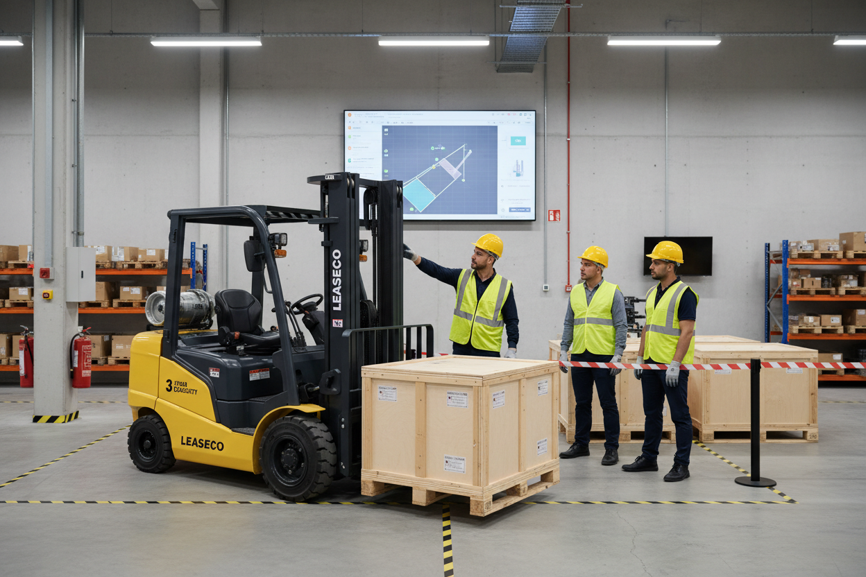 Operator training station with financed lift demonstrating 3-ton capacity handling