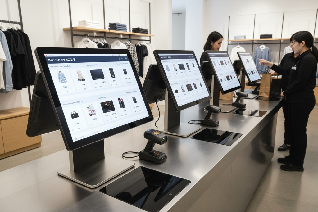 New touchscreen POS terminals with integrated inventory management software active