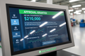 CNC financing dashboard showing $210K 3-axis mill programming suite approval