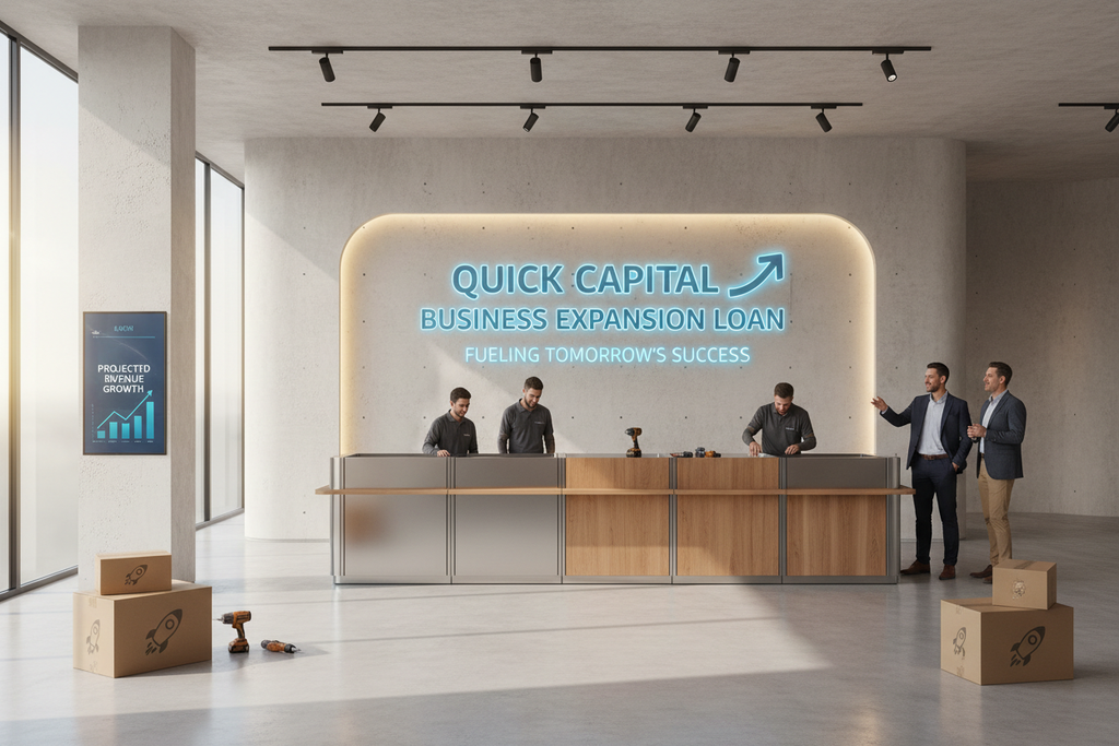 New retail counter installation funded by quick capital business expansion loan