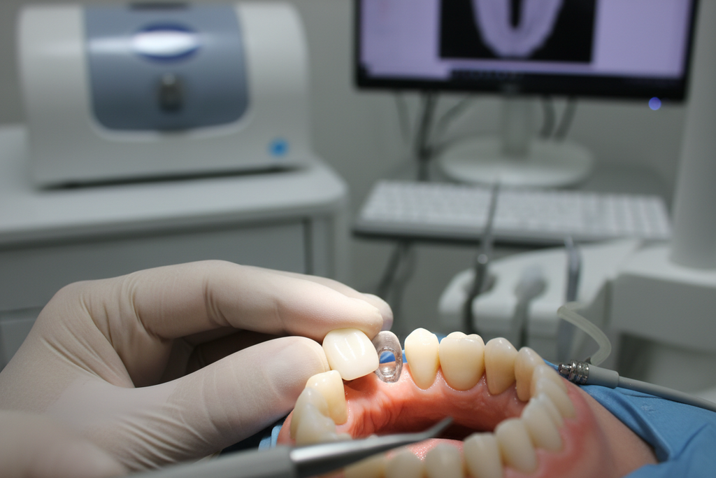 In-office milled zirconia crown seating perfectly from financed CAD/CAM workflow