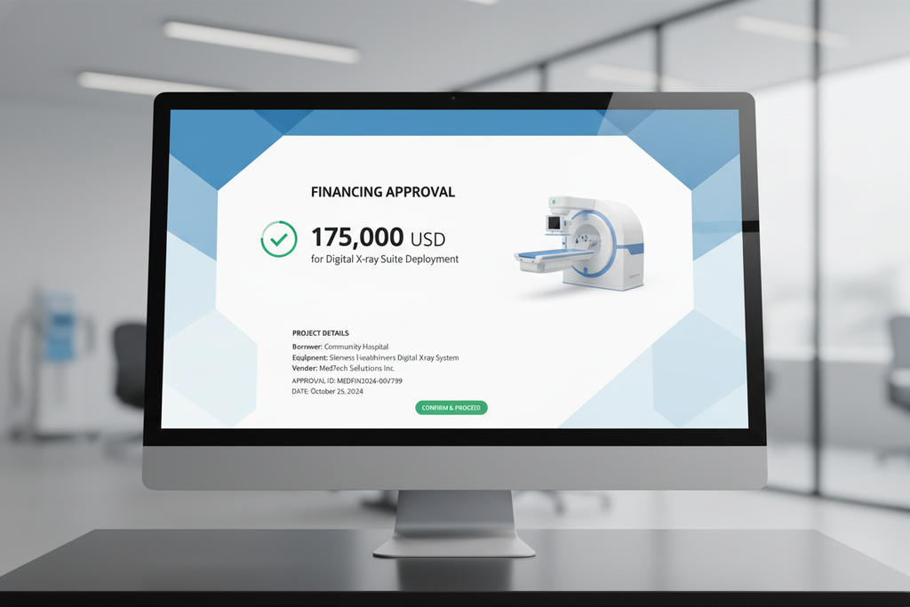 Medical imaging financing approval for $175K digital X-ray suite deployment