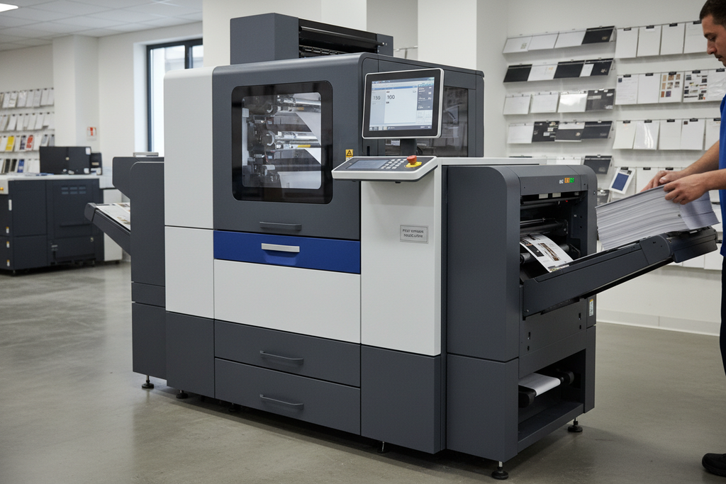 Ricoh Pro C7200S running 120gsm coated stock at 100ppm post-financing install
