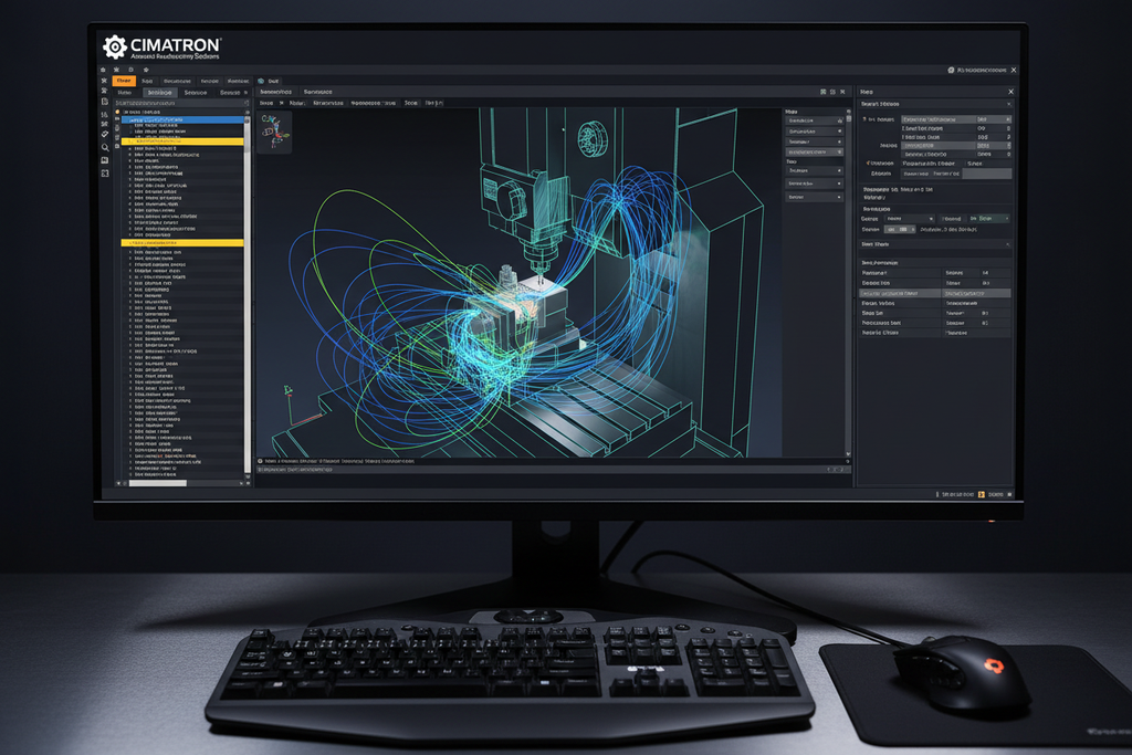 G-code programming interface displaying optimized tool paths from financed CAM software