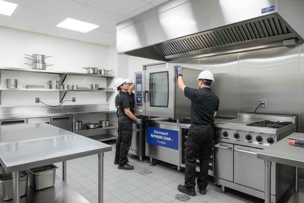 New commercial convection oven installation funded through Crestmont refresh loan